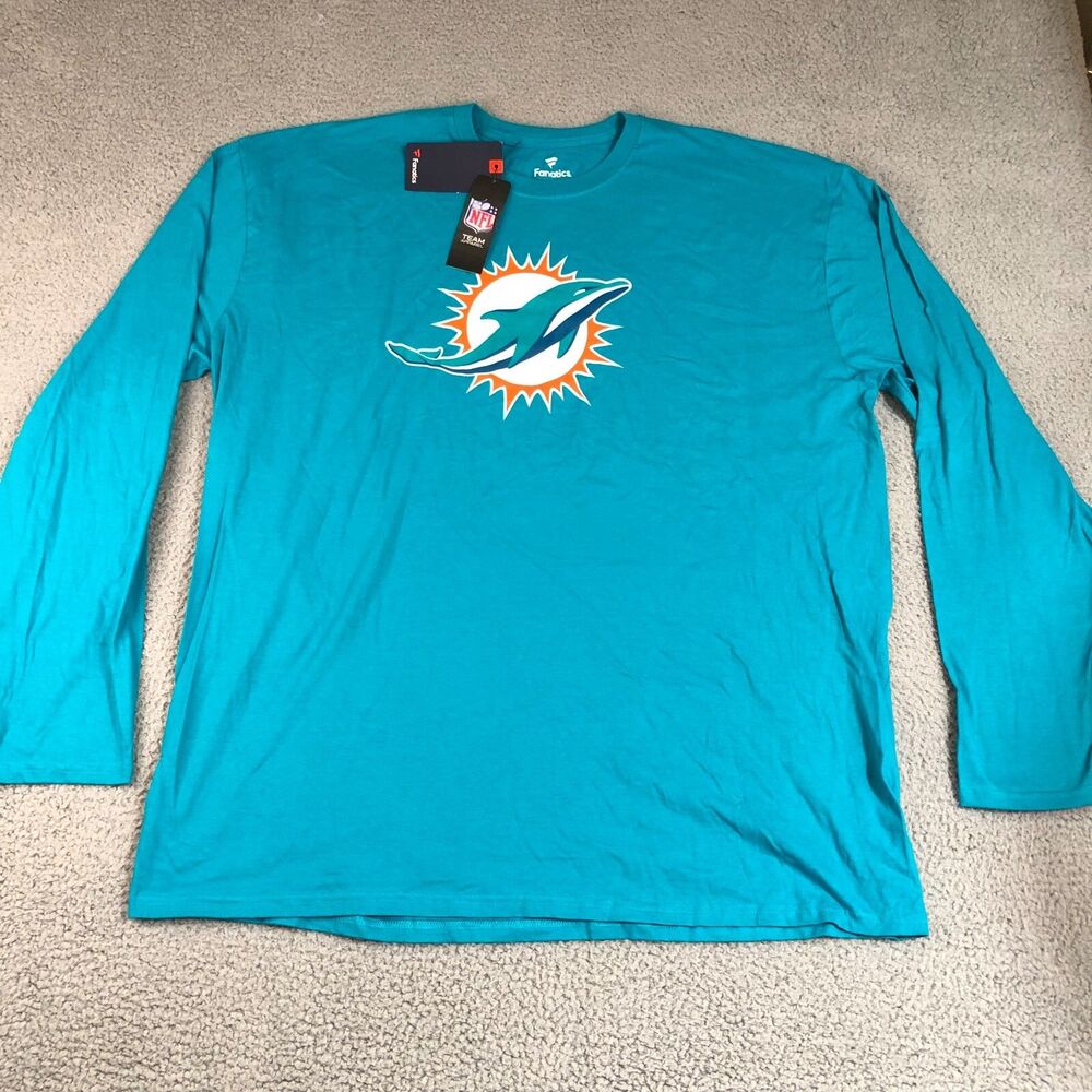 Miami Dolphins Shirt Men XXXL Blue NFL Football Fanatics Sportswear Graphic Logo